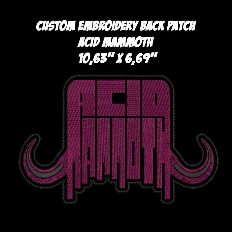 Acid Mammoth Stoner Doom Metal band embroidered back patch