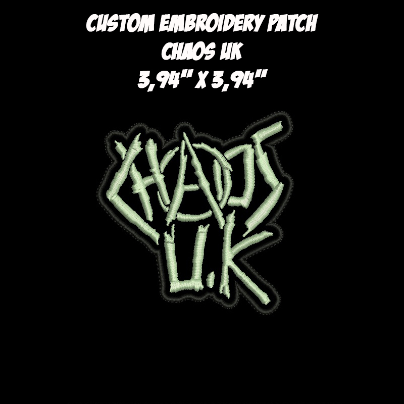 Chaos U.K. Hardcore Punk band embroidered patch
