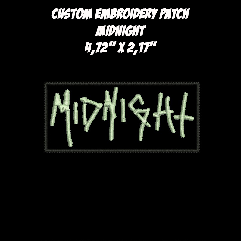 Midnight \txt\ Black 'n' Roll Thrash Speed Heavy Metal band embroidered patch