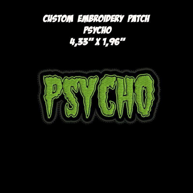 Psycho \logo\ psychobilly embroidered patch