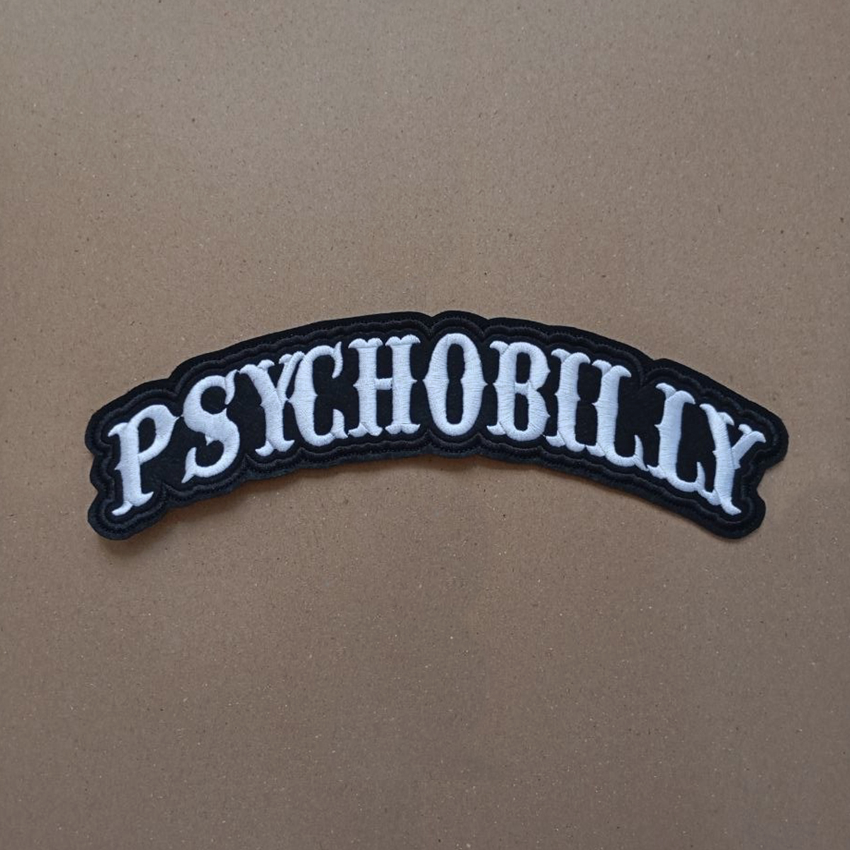 Psychobilly txt logo embroidered back patch