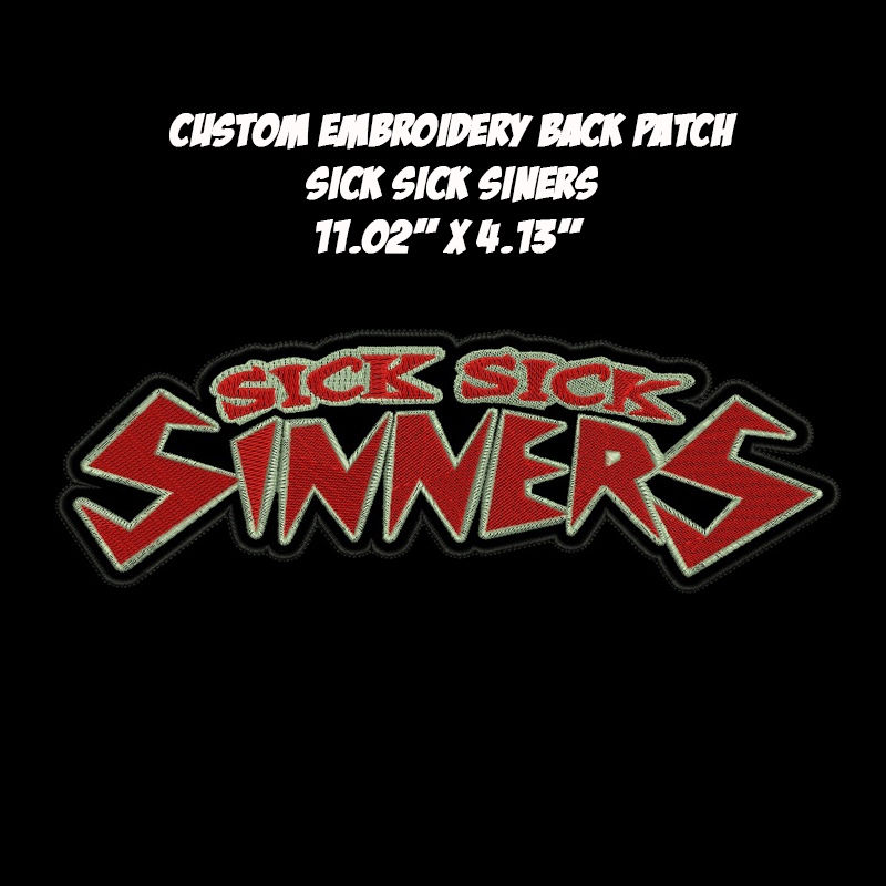 Sick Sick Sinners Psychobilly band embroidered back patch