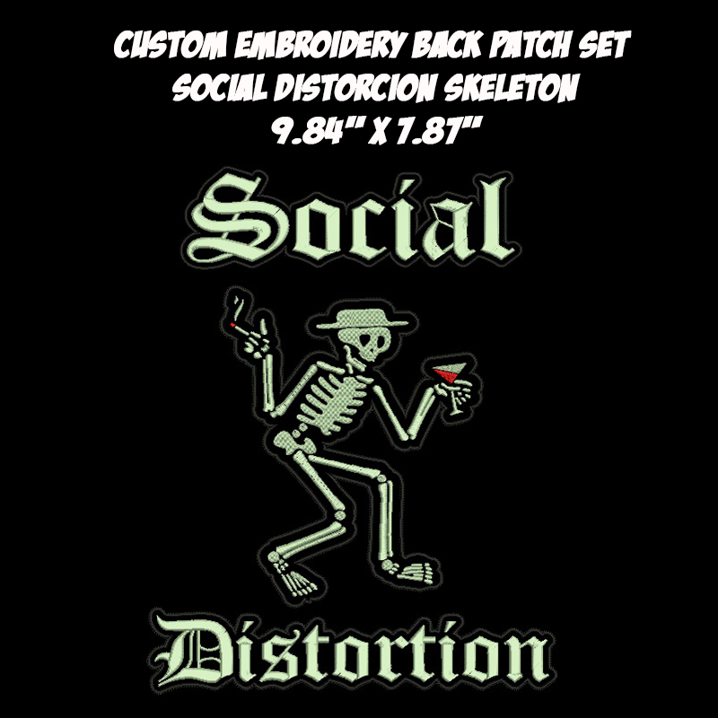 Social Distortion \Skeleton\ Hardcore Punk Rock band embroidered back patch