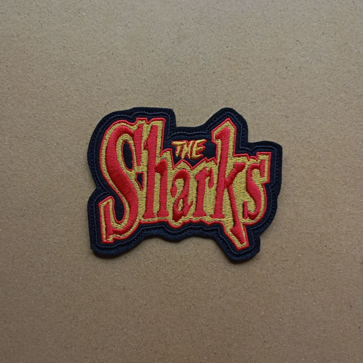 The Sharks Psychobilly band embroidered patch.