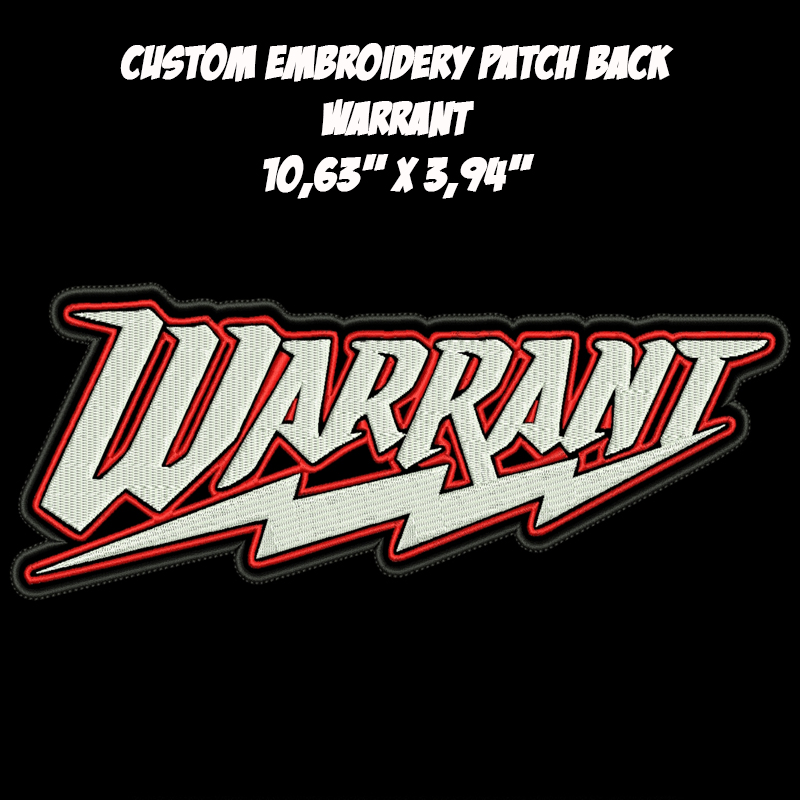 Warrant Glam Hard Rock Heavy Metal band embroidered back patch